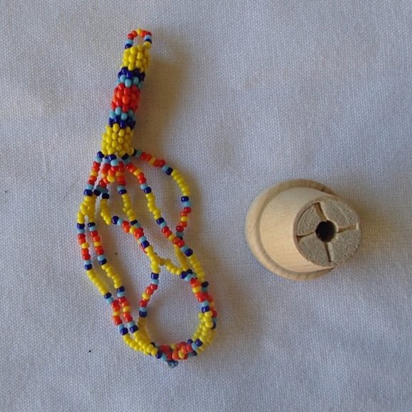 Doll House Miniature Unfinished Colorful Seed Bead Plant Hanger + Wood Pot DIY - Picture 5 of 12